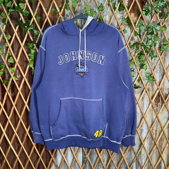 Vintage Y2K reverse weave embroider Lowes 00s NASCAR hoodie - Picture 1 of 4